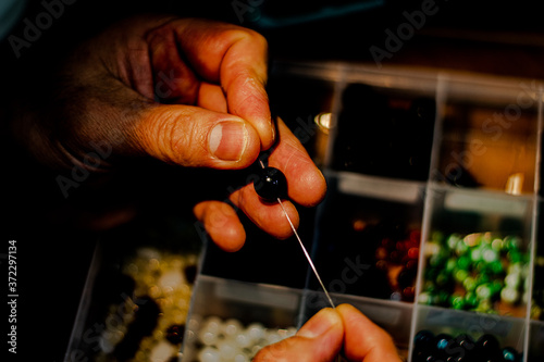 Close up of hands of handmade master