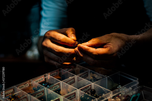 Close up of hands of handmade master