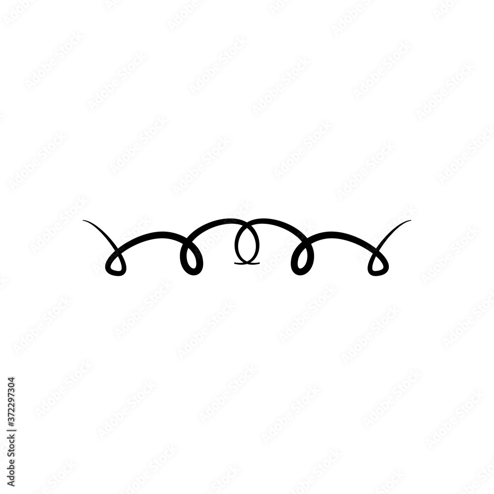 calligraphic divider icon, silhouette style calligraphic divider icon, silhouette style