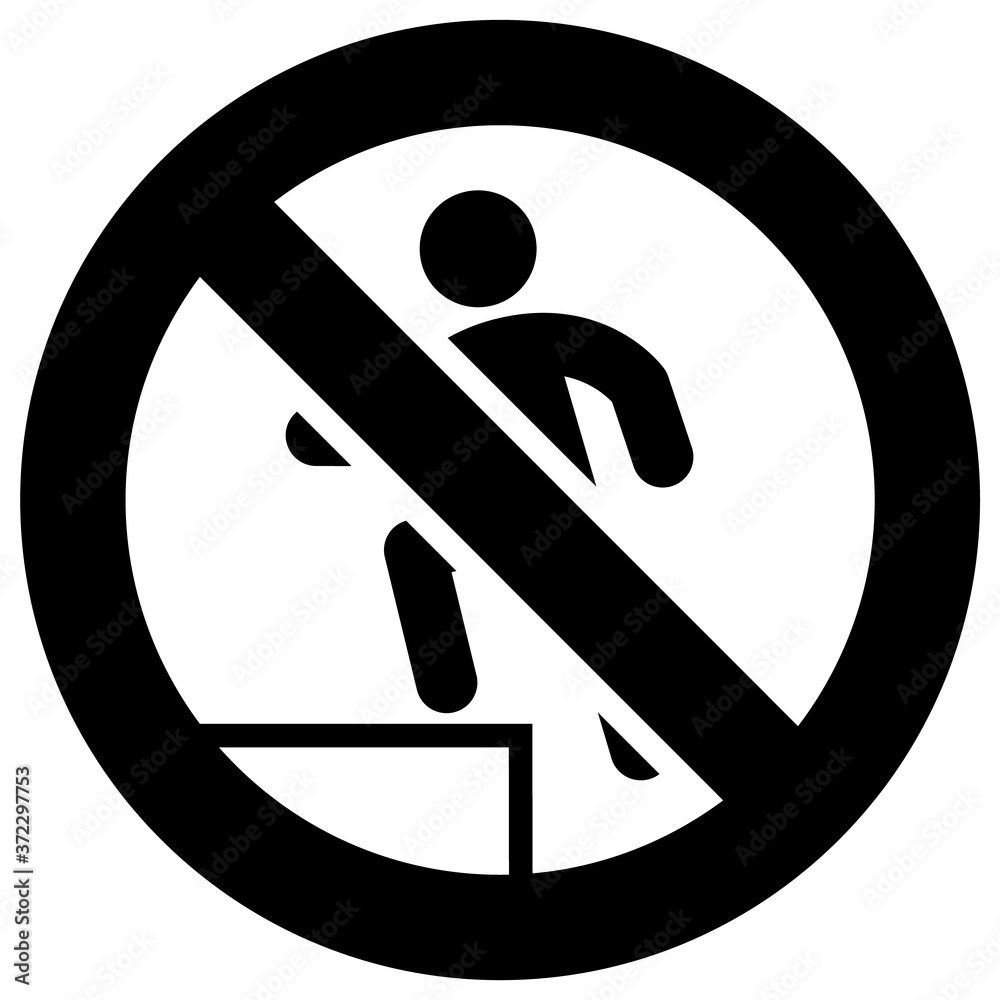 Do not step forbidden sign, modern round sticker Do not step forbidden sign, modern round sticker
