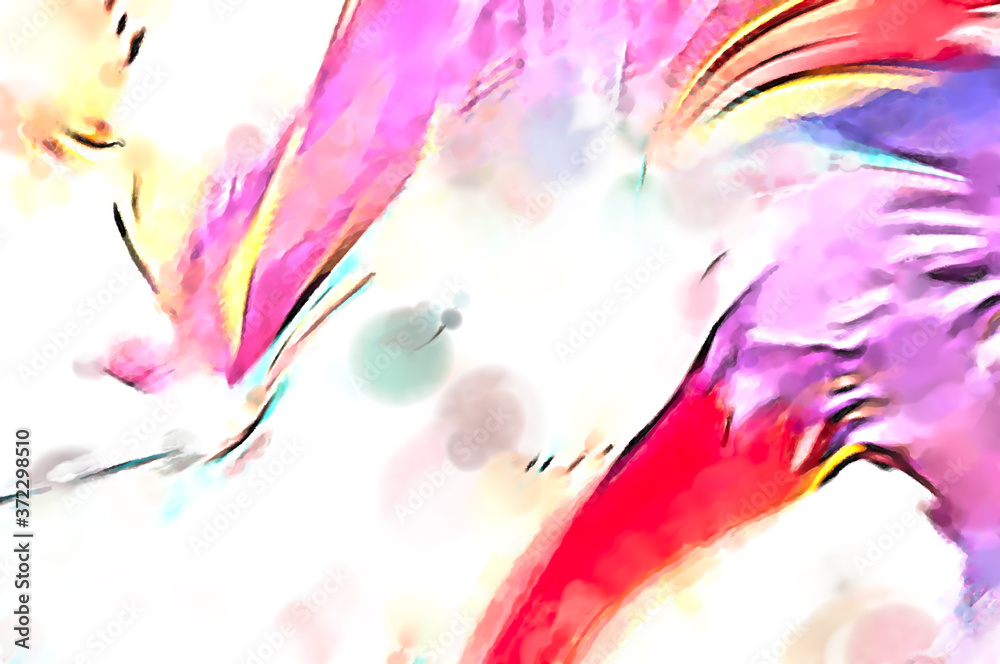 Fototapeta premium Rough brushstrokes on abstract background. Brush painting. Color strokes of paint. Unique wall art. Modern art on canvas. Colorful contemporary artwork.