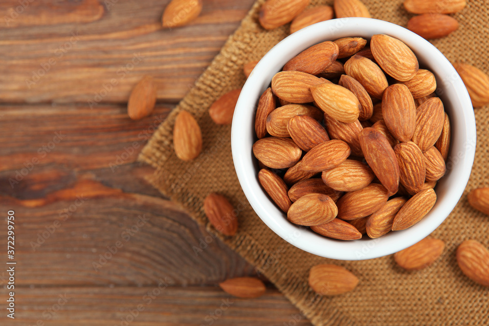 almonds on the table close-up
