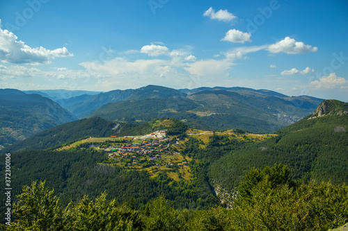 mountain landscape with blue sky