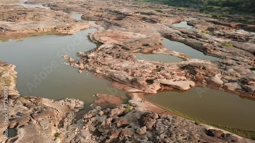 Sam Phan Bok Landmark Nature Travel Place Aerial View of Ubon Ratchathani, Thailand