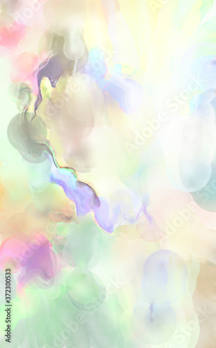 Modern brush strokes painting. Watercolor abstract painting with pastel colors. Soft color painted illustration of calming composition for poster  wall art  banner  card  book cover or packaging.