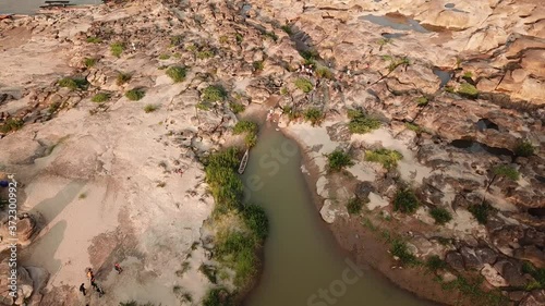 Sam Phan Bok Landmark Nature Travel Place Aerial View of Ubon Ratchathani, Thailand