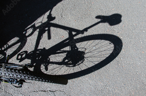 Photography Black and white shadow of amsterdam bike