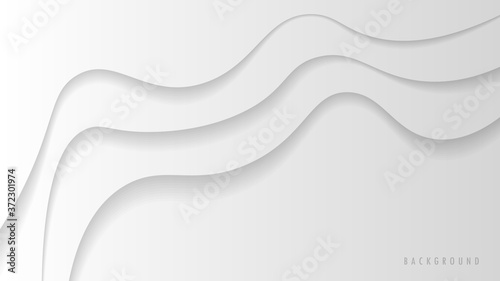 White Abstract Modern Wavy, Wave, Liquid, Fluid ,Paper Cut Style. Background, Wallpaper. Desgin Graphic Vector EPS10