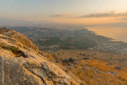 Sunrise view of the Sea of Galilee, from mount Arbel © RnDmS