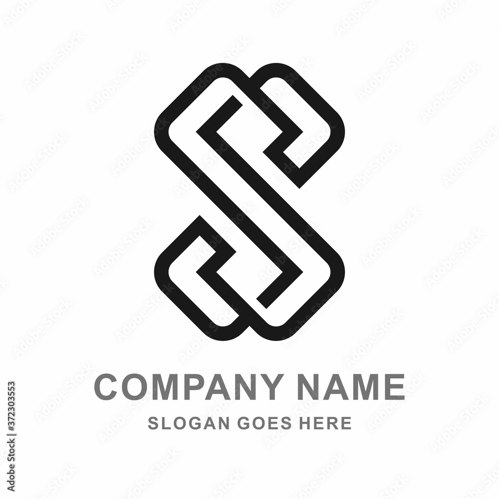 Monogram Letter S Geometric Circle Square Business Company Stock Vector Logo Design Template