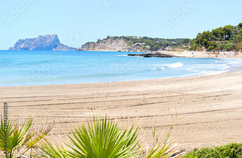 Beach of Moraira  spanish coastal town. Spain