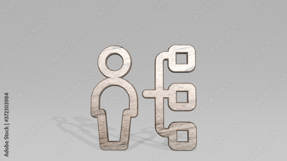 single neutral hierachy 3D icon standing on the floor, 3D illustration for background and isolated single neutral hierachy 3D icon standing on the floor, 3D illustration for background and isolated