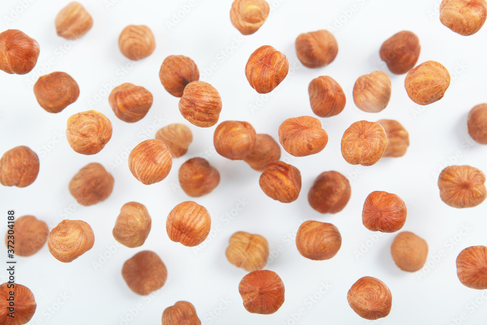 hazelnuts close up on white background
hazelnuts close up on white background