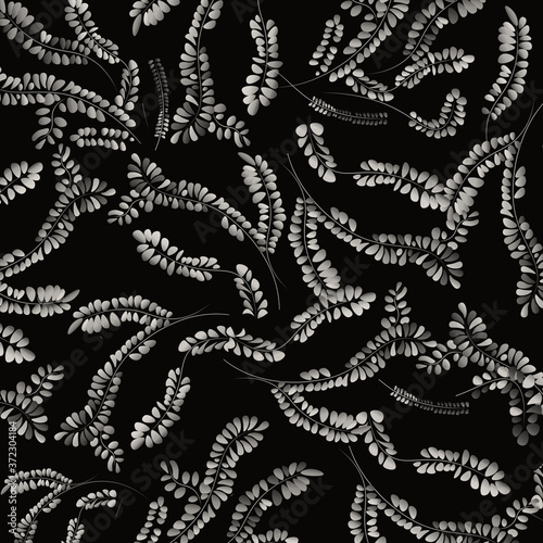 many random curly leaves like a branch