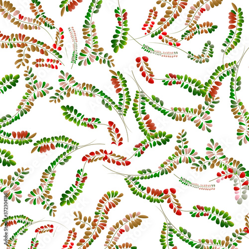 many random curly leaves like a branch
