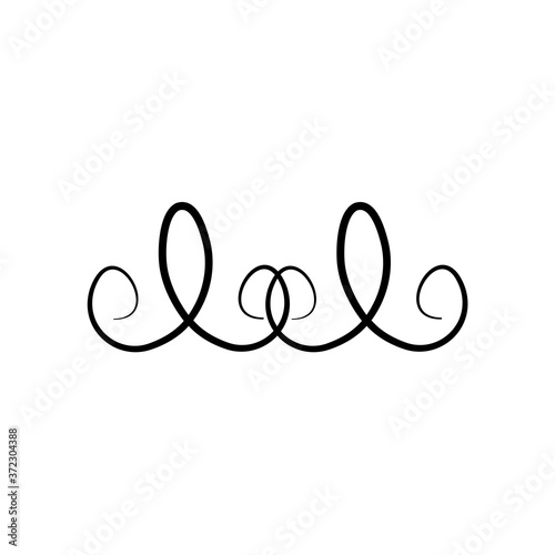 spiral decorative divider icon, silhouette style