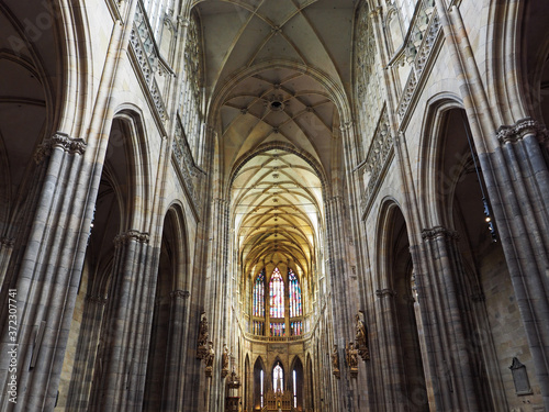 interior of St.Vitus Cathedral in Prague Castle, Prague, Czech Republic