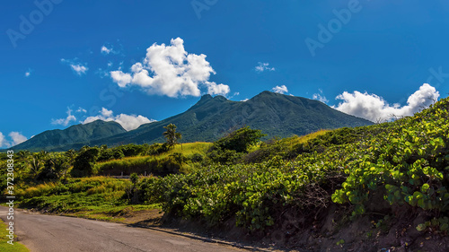 A view towards the volcano, Mount Liamuiga in St Kitts photo