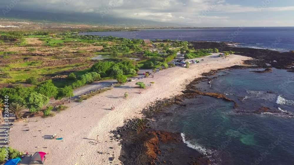 Pine Trees Surfing Beach aerial view. Big Island, Hawaii Pine Trees Surfing Beach aerial view. Big Island, Hawaii
