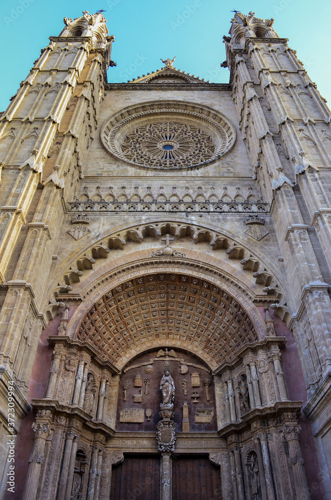 Door and decoration of the Cathedral entrance in Mallorca