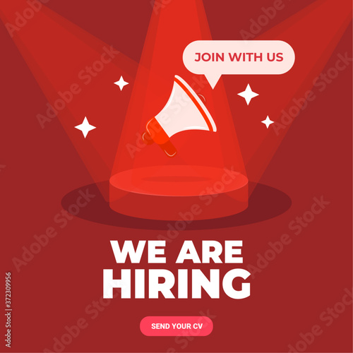 We are hiring, Hiring Job recruitment banner , Job vacancy, Vector 