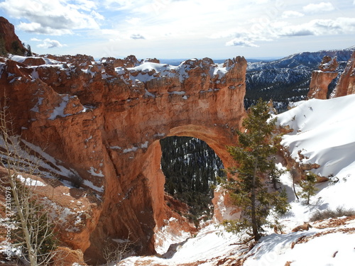 Views of Bryce National Park during the snowy winter months