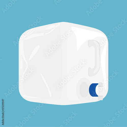 Plastic Folding Water Jug, 5 Gallon Water Jug, Container, Emergency Water Supply Vector Illustration