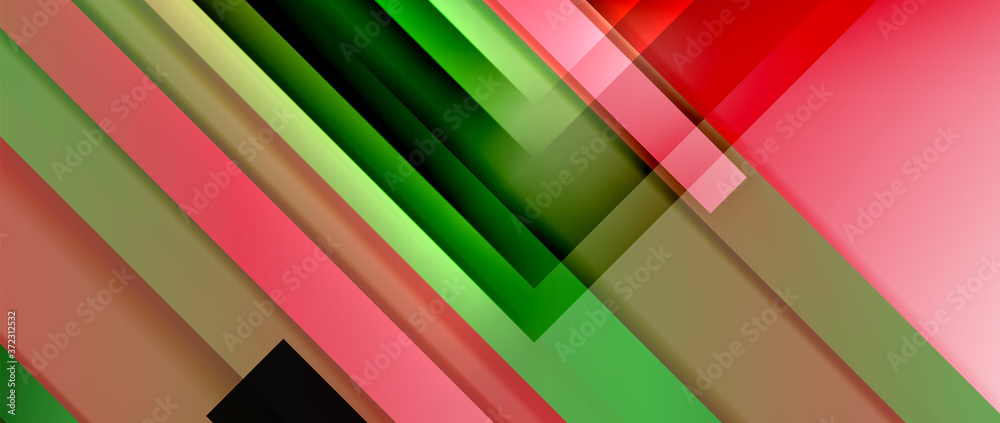 Fototapeta premium Dynamic lines on fluid color gradient. Trendy geometric abstract background for your text, logo or graphics