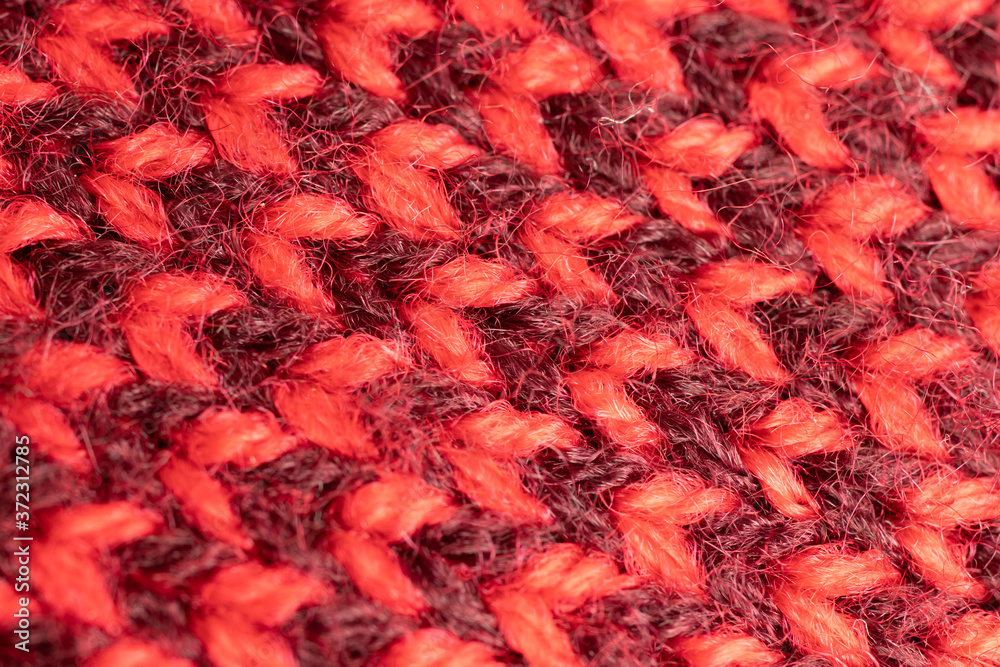 Red texture textile background with pattern