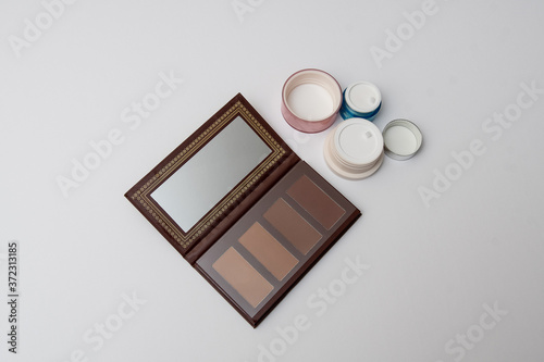 Set on for eye shadows on white isolated background