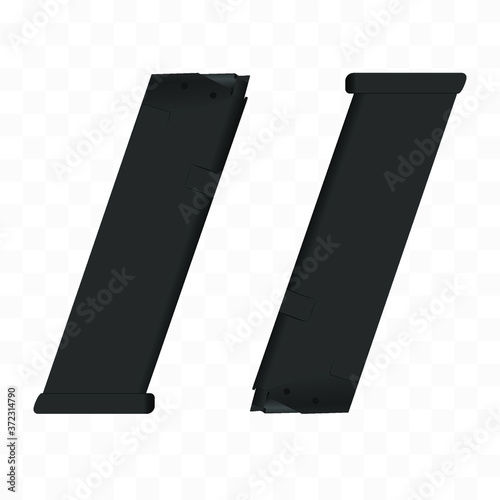 2 magazines for 17 rounds each for a semi automatic pistol. Vector illustration