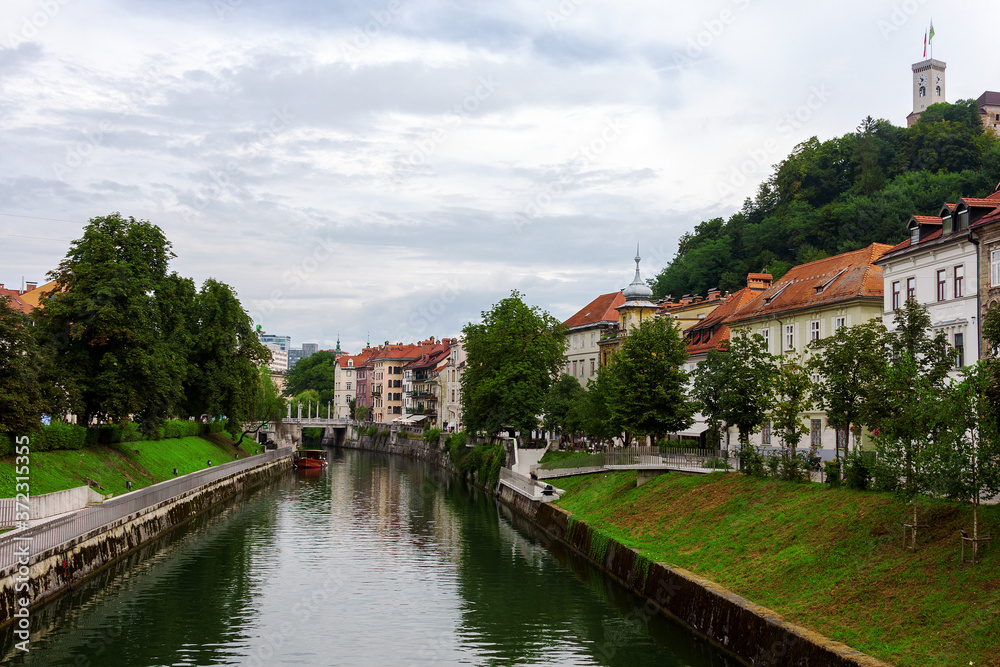view of the old town of Ljubljana