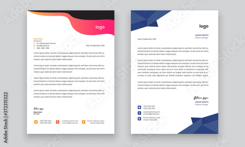 Simple creative modern letter head templates for your project design, Vector illustration.