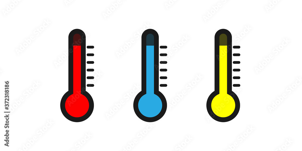 Thermometers collection in dark style on a white background Thermometers collection in dark style on a white background