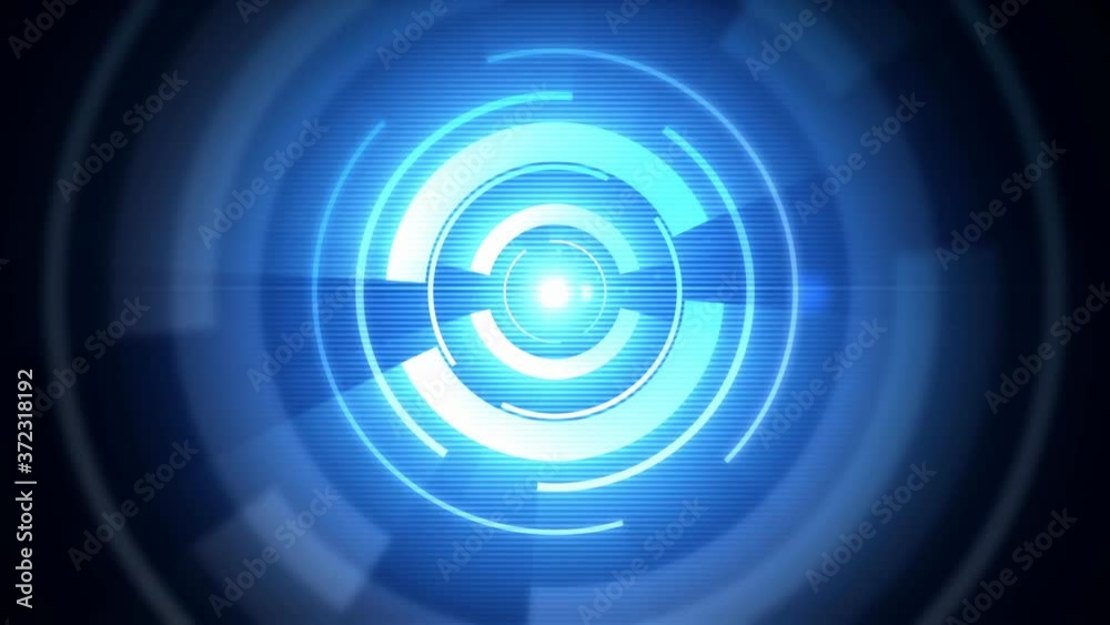 Blue concentric circles rotating