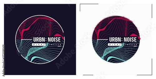 Urban noise t shirt vector abstract design, poster, print, template