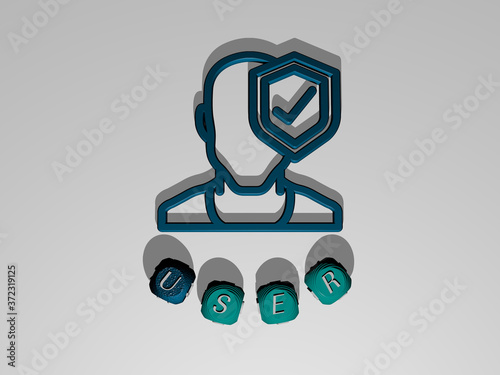USER text around the 3D icon, 3D illustration for interface and design © Ali
