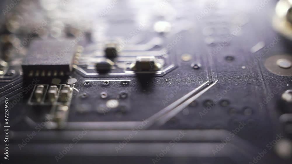 Extreme close-up of printed circuit board Extreme close-up of printed circuit board