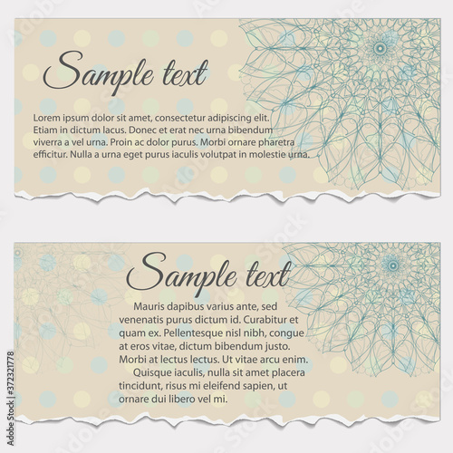 Set of vintage frame templates with flowers, vector illustration
