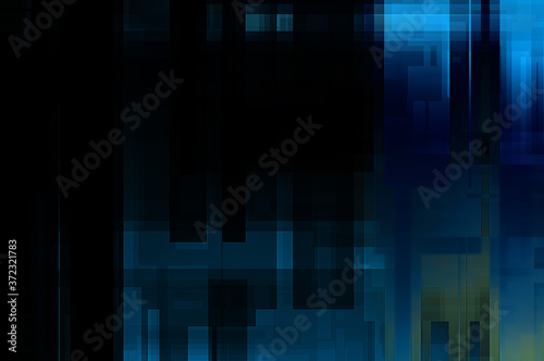 Futuristic abstract geometric wallpaper. Geometrical colorful shapes. Rectangular shapes background. Digital illustration of a tech layout.