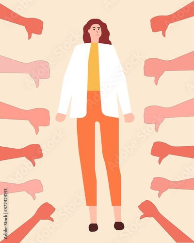 Massive bullying and fingers show down, vector chart