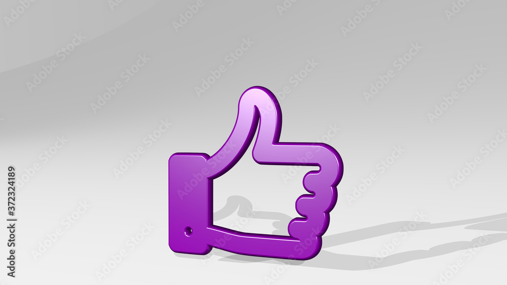 LIKE 1 ALTERNATE 3D icon casting shadow, 3D illustration for 1 and background