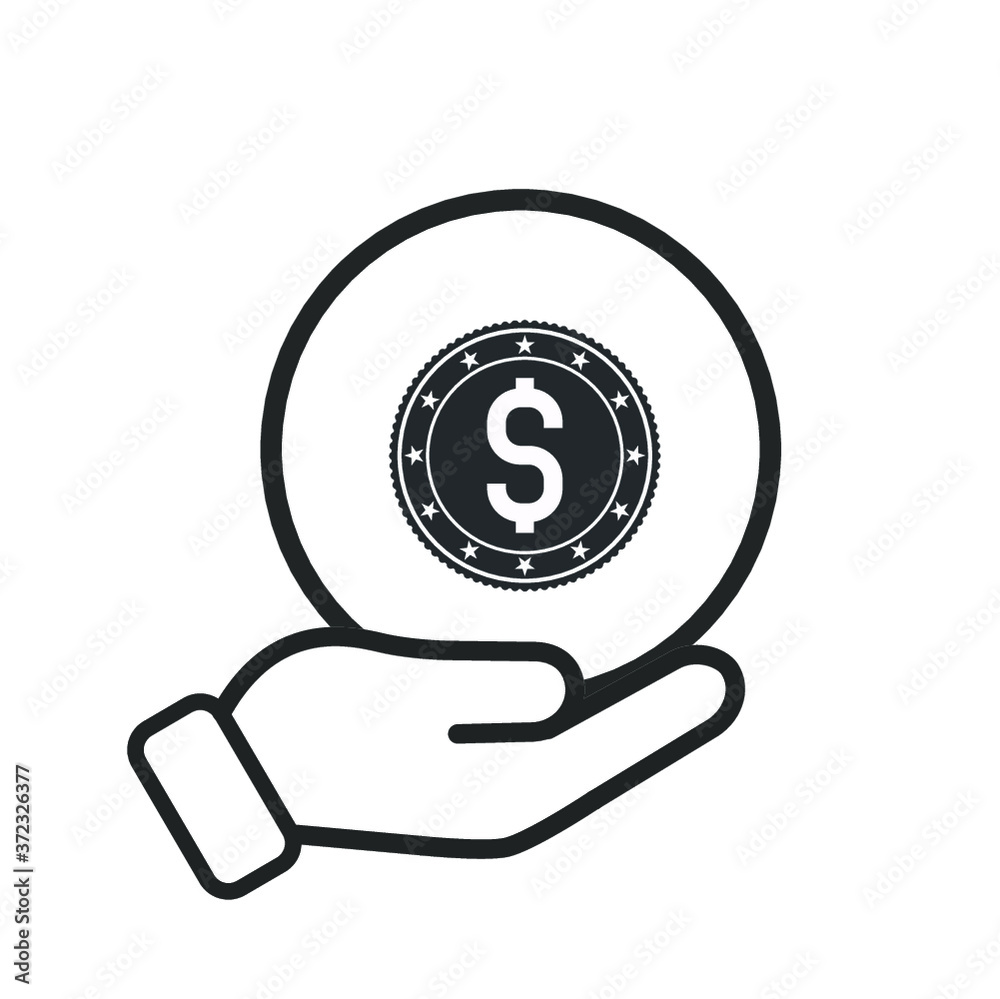 dollar symbol in hand dollar symbol in hand