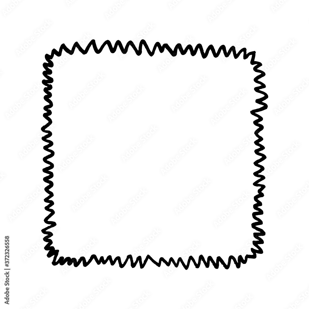 Hand drawn square frame in doodle style. Hand drawn square frame in doodle style.