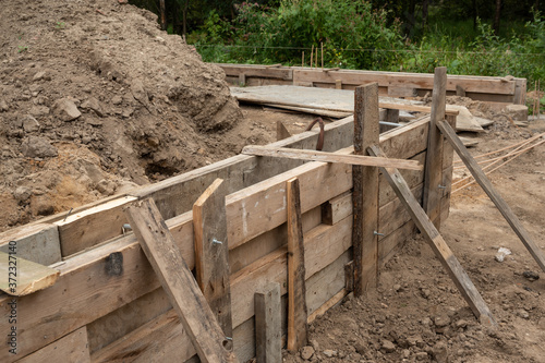 Wooden framing for new foundation