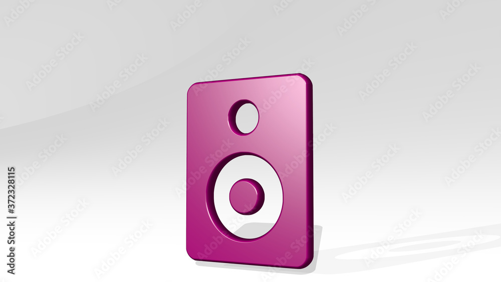 speakers 3D icon casting shadow, 3D illustration for background and audio speakers 3D icon casting shadow, 3D illustration for background and audio