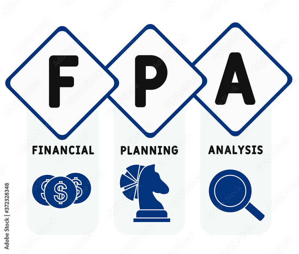FPA - financial planning and analysis. acronym business concept. vector illustration concept with keywords and icons. lettering illustration with icons for web banner, flyer, landing page FPA - financial planning and analysis. acronym business concept. vector illustration concept with keywords and icons. lettering illustration with icons for web banner, flyer, landing page