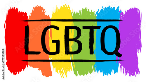 LGBTQ sign with rainbow flag