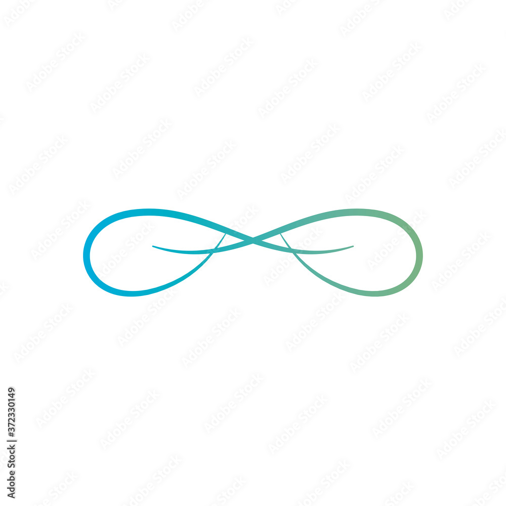 decorative divider with infinity shape icon, flat style decorative divider with infinity shape icon, flat style