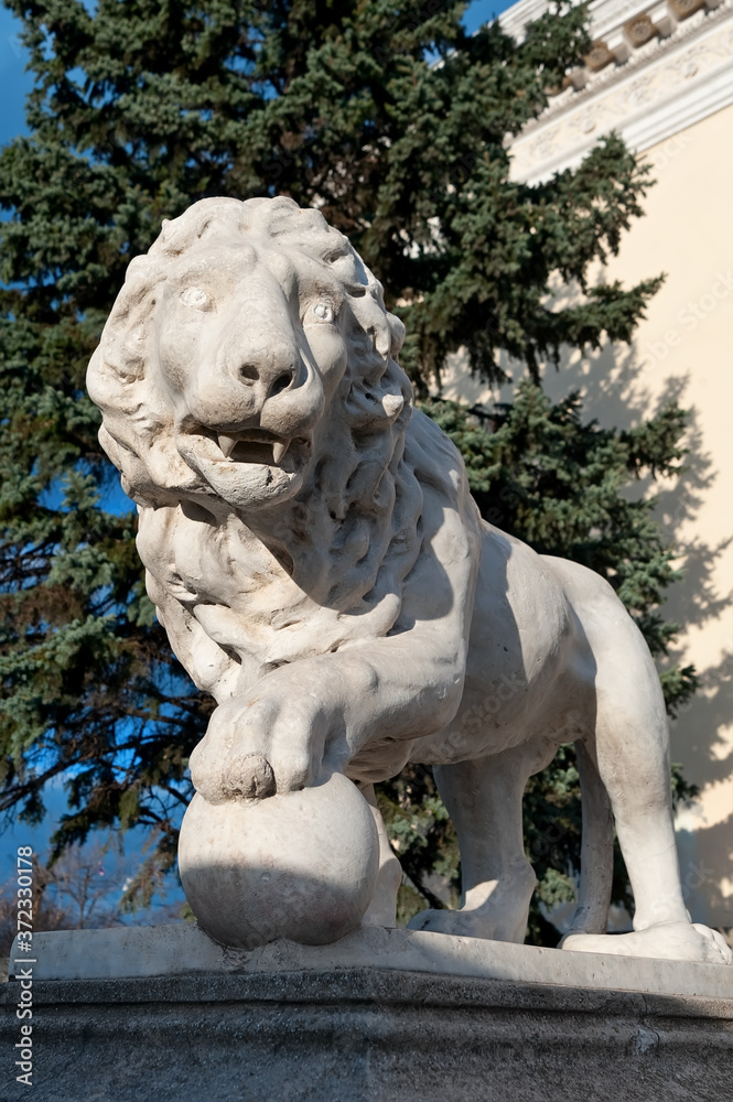 Lion traditional sculptures in Odesa streets, Ukraine Lion traditional sculptures in Odesa streets, Ukraine